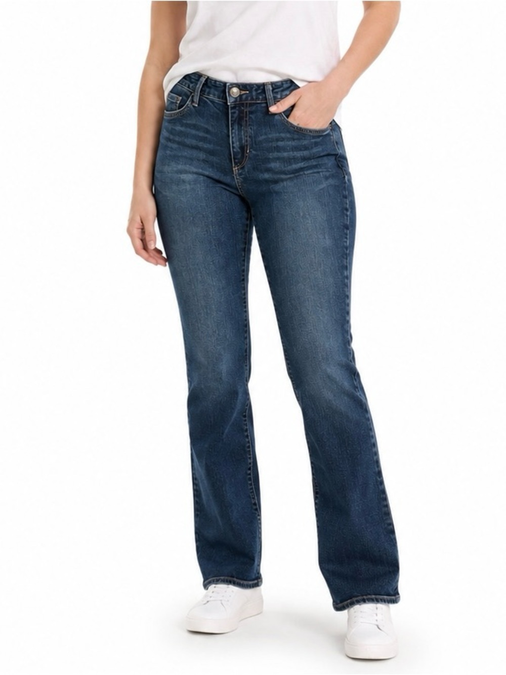 Eddie Bauer Women’s 6S Jeans Stretch Denim Medium Wash Bootcut Curvy Low Rise